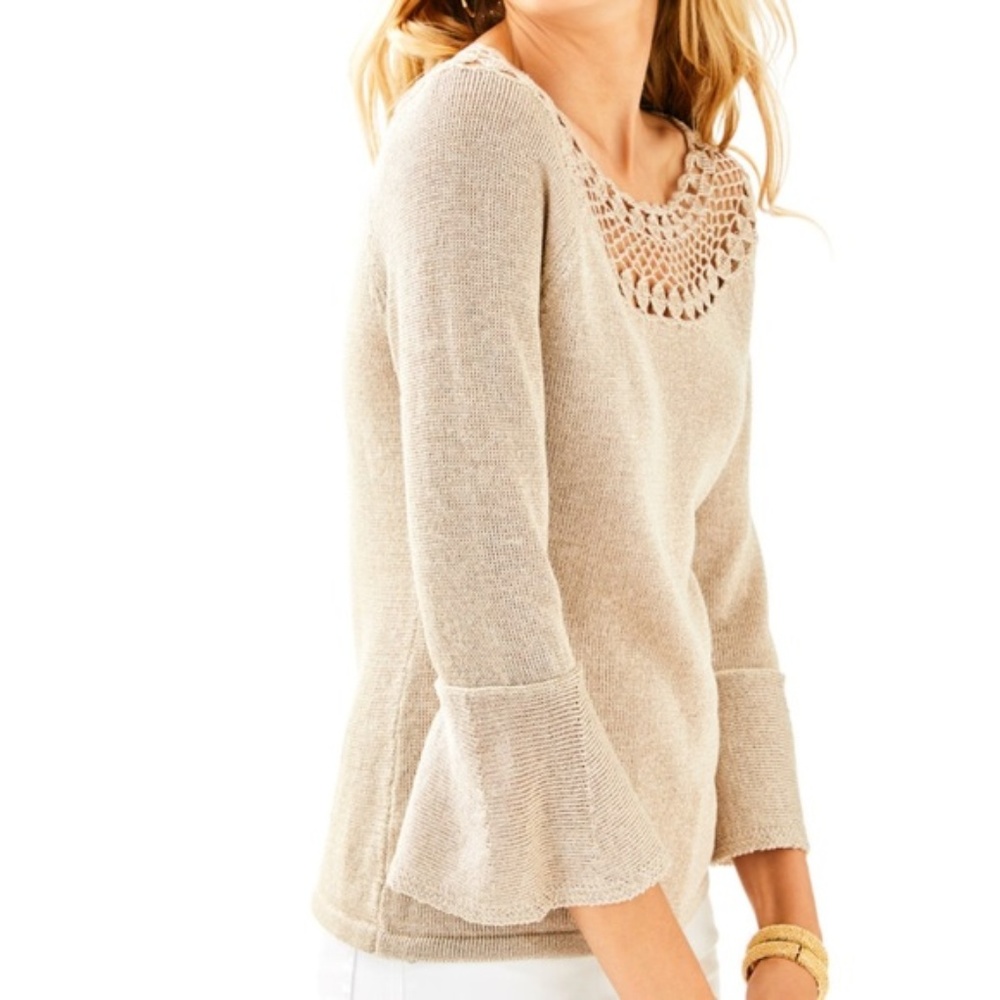 Lilly Pulitzer Barrington Sweater in Metallic Gold